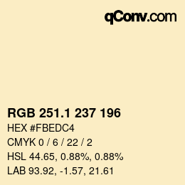 Color code: RGB 251.1 237 196 | qconv.com