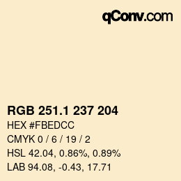 カラーコード: RGB 251.1 237 204 | qconv.com