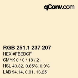 カラーコード: RGB 251.1 237 207 | qconv.com