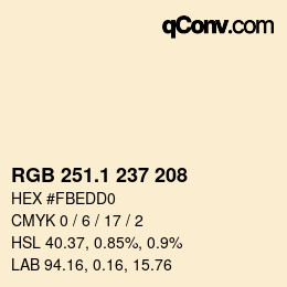 Color code: RGB 251.1 237 208 | qconv.com
