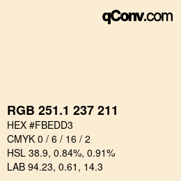 カラーコード: RGB 251.1 237 211 | qconv.com
