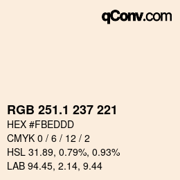 Color code: RGB 251.1 237 221 | qconv.com