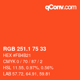 カラーコード: RGB 251.1 75 33 | qconv.com