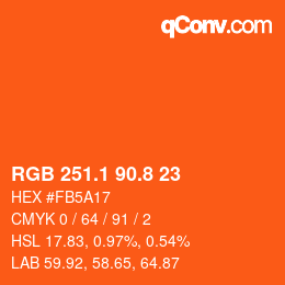 カラーコード: RGB 251.1 90.8 23 | qconv.com