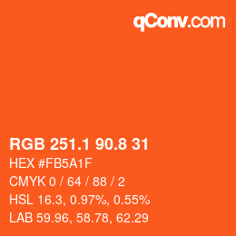 カラーコード: RGB 251.1 90.8 31 | qconv.com