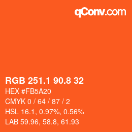 カラーコード: RGB 251.1 90.8 32 | qconv.com