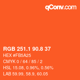 カラーコード: RGB 251.1 90.8 37 | qconv.com