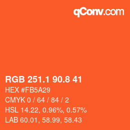 Color code: RGB 251.1 90.8 41 | qconv.com