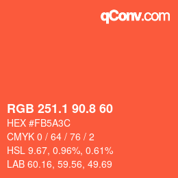 カラーコード: RGB 251.1 90.8 60 | qconv.com