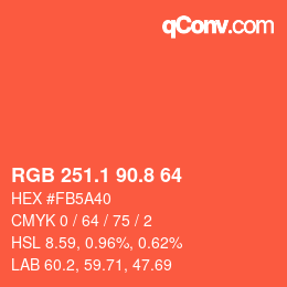 カラーコード: RGB 251.1 90.8 64 | qconv.com