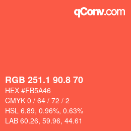 Color code: RGB 251.1 90.8 70 | qconv.com