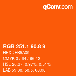 Color code: RGB 251.1 90.8 9 | qconv.com