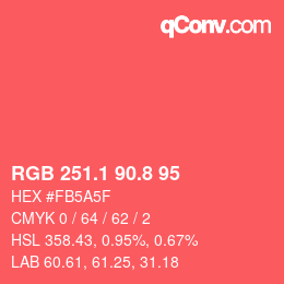 Color code: RGB 251.1 90.8 95 | qconv.com