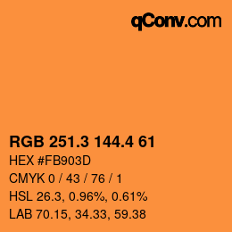 カラーコード: RGB 251.3 144.4 61 | qconv.com