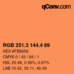 カラーコード: RGB 251.3 144.4 89 | qconv.com