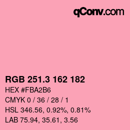 カラーコード: RGB 251.3 162 182 | qconv.com