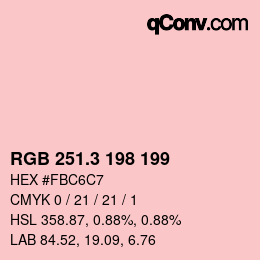 カラーコード: RGB 251.3 198 199 | qconv.com