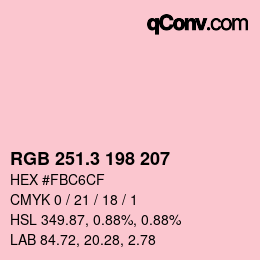 カラーコード: RGB 251.3 198 207 | qconv.com