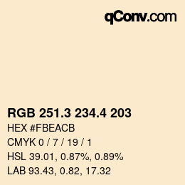 カラーコード: RGB 251.3 234.4 203 | qconv.com
