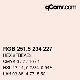 Color code: RGB 251.5 234 227 | qconv.com