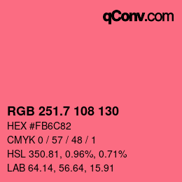 カラーコード: RGB 251.7 108 130 | qconv.com