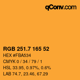 カラーコード: RGB 251.7 165 52 | qconv.com