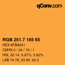 カラーコード: RGB 251.7 165 65 | qconv.com