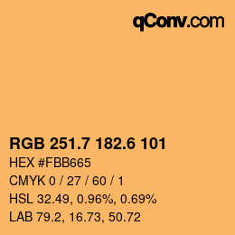 カラーコード: RGB 251.7 182.6 101 | qconv.com