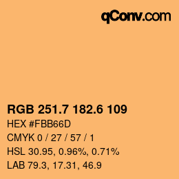 カラーコード: RGB 251.7 182.6 109 | qconv.com