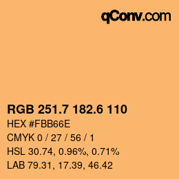 カラーコード: RGB 251.7 182.6 110 | qconv.com