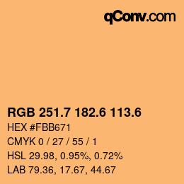 カラーコード: RGB 251.7 182.6 113.6 | qconv.com