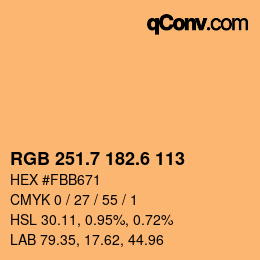 カラーコード: RGB 251.7 182.6 113 | qconv.com