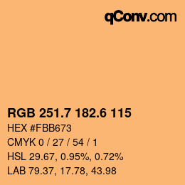 カラーコード: RGB 251.7 182.6 115 | qconv.com