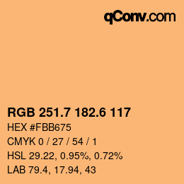 カラーコード: RGB 251.7 182.6 117 | qconv.com