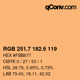 カラーコード: RGB 251.7 182.6 119 | qconv.com