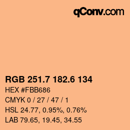 カラーコード: RGB 251.7 182.6 134 | qconv.com