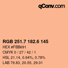 カラーコード: RGB 251.7 182.6 145 | qconv.com