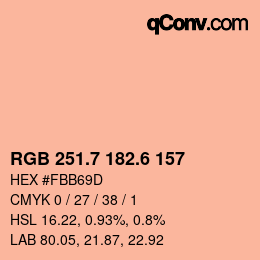 カラーコード: RGB 251.7 182.6 157 | qconv.com