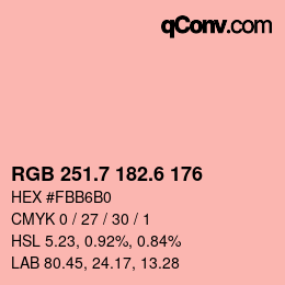 カラーコード: RGB 251.7 182.6 176 | qconv.com