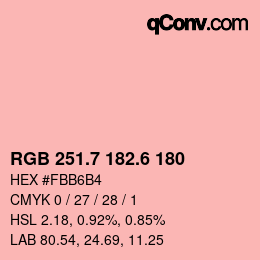 カラーコード: RGB 251.7 182.6 180 | qconv.com