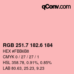 カラーコード: RGB 251.7 182.6 184 | qconv.com