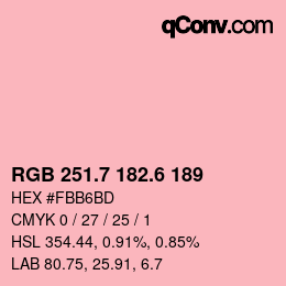 カラーコード: RGB 251.7 182.6 189 | qconv.com