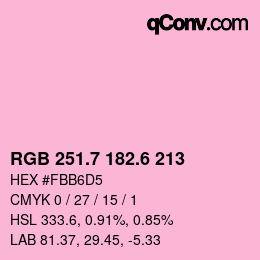カラーコード: RGB 251.7 182.6 213 | qconv.com