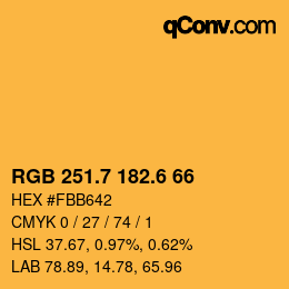 カラーコード: RGB 251.7 182.6 66 | qconv.com