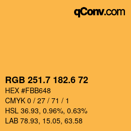 カラーコード: RGB 251.7 182.6 72 | qconv.com