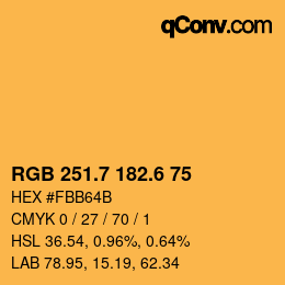 カラーコード: RGB 251.7 182.6 75 | qconv.com