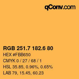 カラーコード: RGB 251.7 182.6 80 | qconv.com