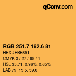 カラーコード: RGB 251.7 182.6 81 | qconv.com