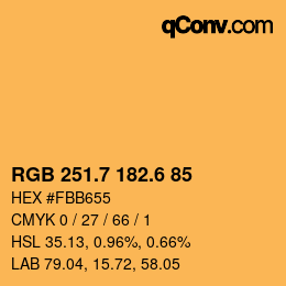 カラーコード: RGB 251.7 182.6 85 | qconv.com