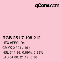カラーコード: RGB 251.7 198 212 | qconv.com